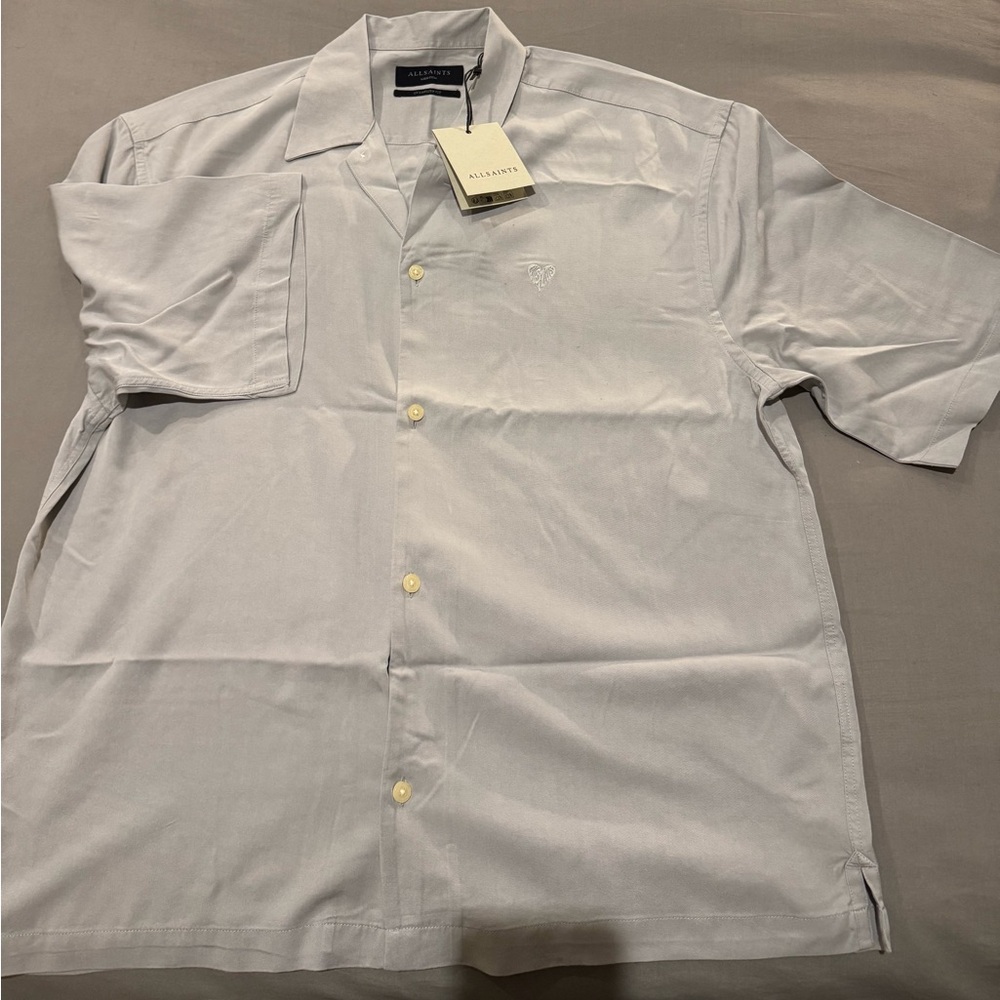 All Saints Light Gray Oversized Shirt